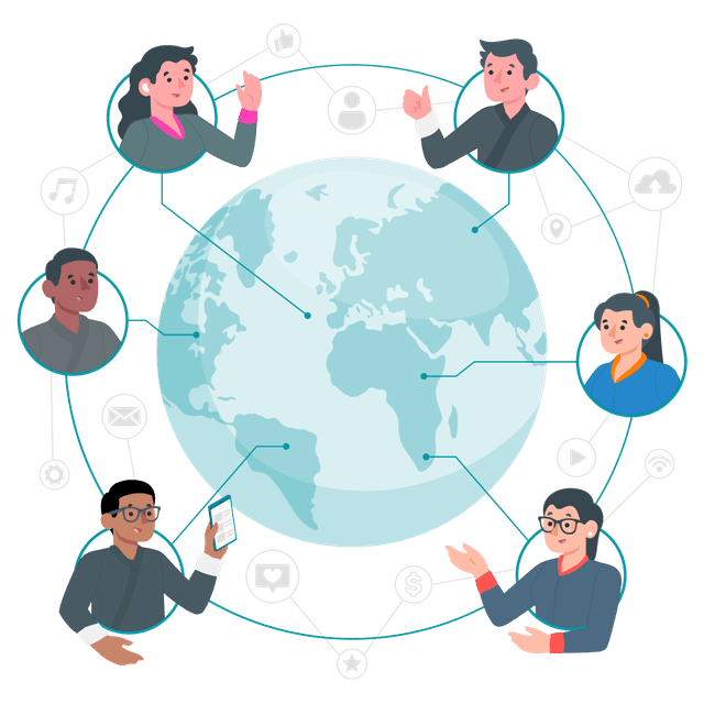 Schools connected through a global digital network