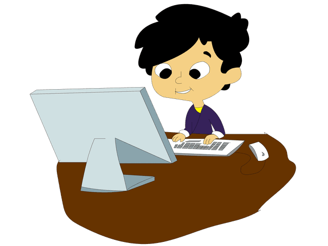 Student using a computer for digital learning